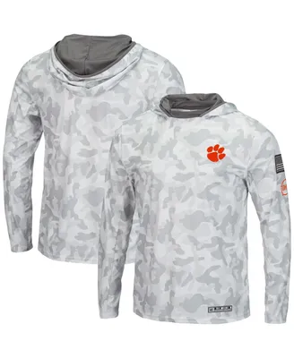 Men's Colosseum Arctic Camo Clemson Tigers Oht Military-Inspired Appreciation Long Sleeve Hoodie Top