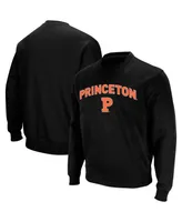 Men's Colosseum Black Princeton Tigers Arch & Logo Crew Neck Sweatshirt