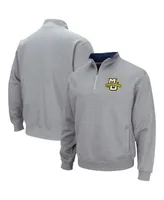 Men's Colosseum Heathered Gray Marquette Golden Eagles Tortugas Team Logo Quarter-Zip Jacket