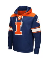 Men's Colosseum Navy Illinois Fighting Illini 2.0 Lace-Up Pullover Hoodie