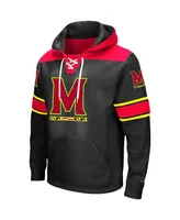 Men's Colosseum Black Maryland Terrapins 2.0 Lace-Up Logo Pullover Hoodie