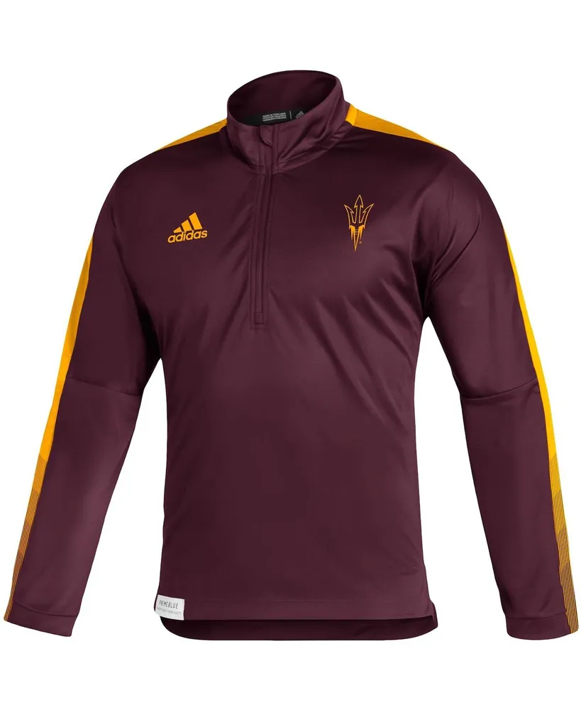 Men's adidas Maroon Arizona State Sun Devils 2021 Sideline Quarter-Zip Jacket