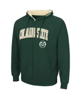 Men's Colosseum Green Colorado State Rams Arch & Logo 3.0 Full-Zip Hoodie