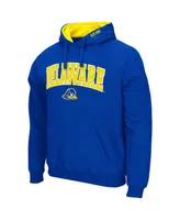 Men's Colosseum Royal Delaware Fightin' Blue Hens Arch And Logo Pullover Hoodie