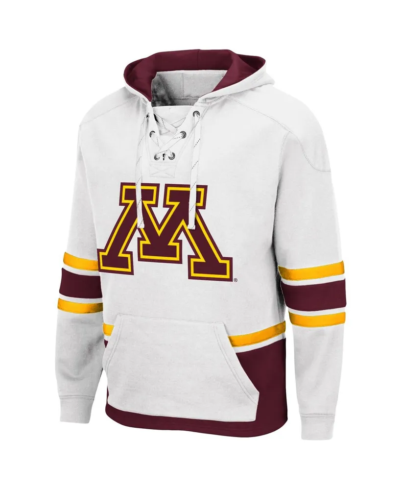 Men's Colosseum White Minnesota Golden Gophers Lace Up 3.0 Pullover Hoodie