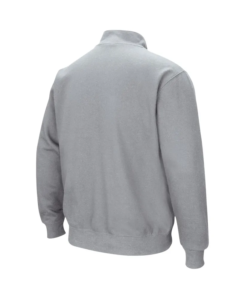 Men's Colosseum Heathered Gray Stanford Cardinal Tortugas Team Logo Quarter-Zip Jacket