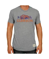 Men's Original Retro Brand Gray Clemson Tigers Big and Tall Tri-Blend T-shirt