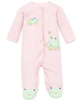 Little Me Baby Frogs Snap Up Footed Cotton Coverall