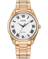 Citizen Eco-Drive Women's Arezzo Rose Gold-Tone Stainless Steel Bracelet Watch 35mm - Rose Gold