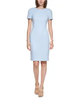 Calvin Klein Petite Tweed Sheath Crewneck Dress