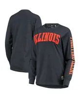 Women's Pressbox Navy Illinois Fighting Illini Two-Hit Canyon Long Sleeve T-shirt