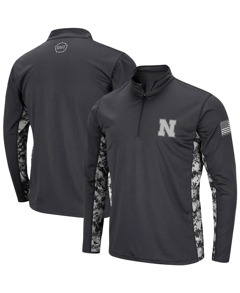 Men's Colosseum Charcoal Nebraska Huskers Oht Military-Inspired Appreciation Digi Camo Quarter-Zip Jacket