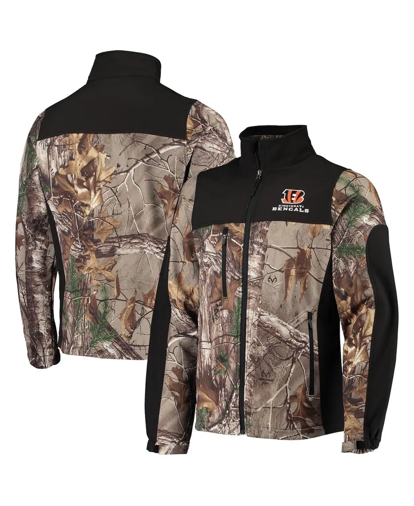 Men's Dunbrooke Realtree Camo and Black Cincinnati Bengals Circle Hunter Softshell Full-Zip Jacket