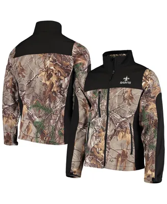 Men's Dunbrooke Realtree Camo and Black New Orleans Saints Circle Hunter Softshell Full-Zip Jacket