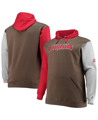 Men's Red, Black Tampa Bay Buccaneers Big and Tall Pullover Hoodie