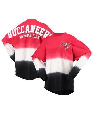 Women's Fanatics Red, Black Tampa Bay Buccaneers Ombre Long Sleeve T-shirt