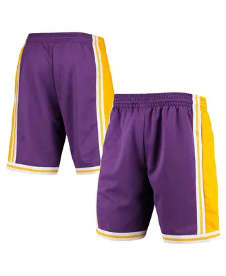 Men's Mitchell & Ness Purple Los Angeles Lakers 1984 Hardwood Classics 75th Anniversary Swingman Shorts