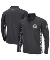 Men's Colosseum Charcoal Georgetown Hoyas Oht Military-Inspired Appreciation Digi Camo Quarter-Zip Jacket