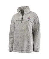 Women's G-iii 4Her by Carl Banks Gray Colorado Avalanche Sherpa Quarter-Zip Pullover Jacket