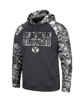 Men's Colosseum Charcoal Byu Cougars Oht Military-Inspired Appreciation Digital Camo Pullover Hoodie