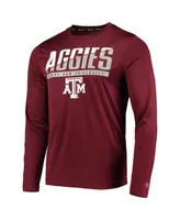 Men's Champion Maroon Texas A&M Aggies Wordmark Slash Long Sleeve T-shirt