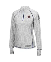 Women's Colosseum White Auburn Tigers Oht Military-Inspired Appreciation Officer Arctic Camo 1/4-Zip Jacket