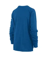 Women's Pressbox Heathered Royal Kansas Jayhawks Two-Hit Canyon Long Sleeve T-shirt