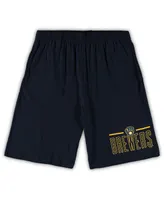 Men's Concepts Sport Heathered Gray and Navy Milwaukee Brewers Big Tall T-shirt Shorts Sleep Set