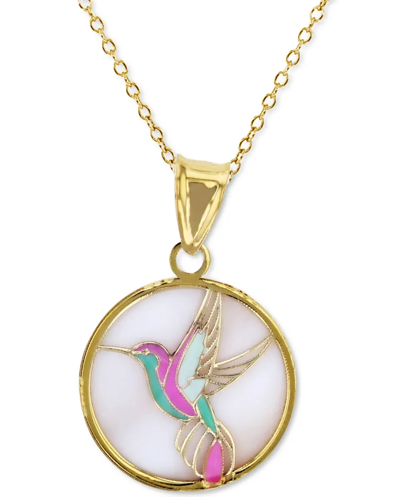 Primal Gold 14 Karat Yellow Gold Hummingbird Pendant with 18-inch Cable  Rope Chain - Walmart.com