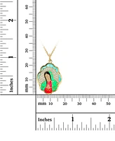 Enamel Mary 18" Pendant Necklace in 14k Gold