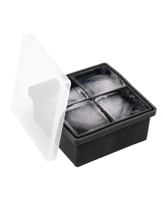 Thirstystone by Cambridge Large 4-Cube Silicone Ice Mold with Clear Lid