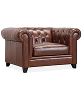 Closeout! Ciarah Chesterfield Leather Chair, Created for Macy's