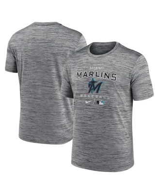 Men's Nike Anthracite Miami Marlins Authentic Collection Velocity Practice Space-Dye Performance T-shirt