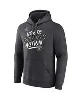 Men's Fanatics Heathered Charcoal Las Vegas Raiders 2021 Nfl Playoffs Bound Lights Action Pullover Hoodie