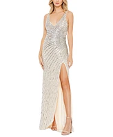 Mac Duggal Women's Sequin A Line Gown