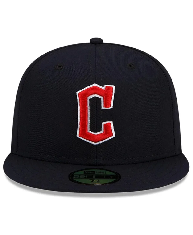 Men's New Era Navy Cleveland Guardians Road Authentic Collection On-Field 59FIFTY Fitted Hat