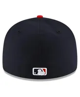 Men's New Era Navy and Red Cleveland Guardians Authentic Collection On-Field Home Low Profile 59FIFTY Fitted Hat