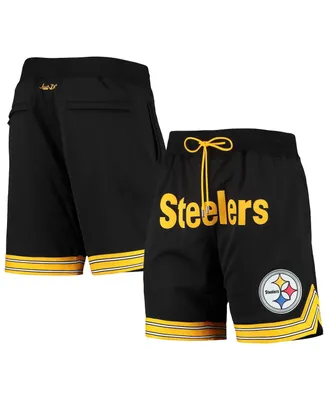 Men's Mitchell & Ness Black Pittsburgh Steelers Just Don Gold Rush Shorts