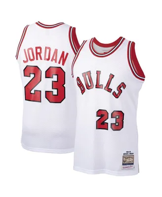 Men's Mitchell & Ness Michael Jordan White Chicago Bulls 1984-85 Hardwood Classics Rookie Authentic Jersey
