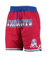 Men's Mitchell & Ness Red New England Patriots Just Don Gold Rush Shorts