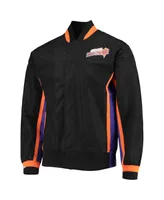 Men's Phoenix Suns Black Mitchell & Ness Hardwood Classics 75th Anniversary Authentic Warmup Full-Snap Jacket