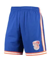 Men's Mitchell & Ness Blue New York Knicks 1991 Hardwood Classics 75th Anniversary Swingman Shorts