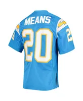 Men's Mitchell & Ness Natrone Means Powder Blue Los Angeles Chargers Authentic Retired Player Jersey