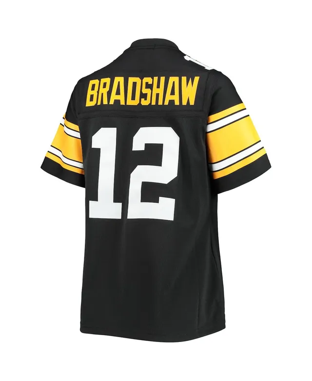 Mitchell Ness Terry Bradshaw Pittsburgh Steelers Black Legacy Replica Jersey Size Medium