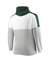 Men's Green, Heather Gray Green Bay Packers Big and Tall Team Logo Pullover Hoodie