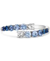 Le Vian Denim Ombre (5/8 ct. t.w.) & White Sapphire (1/5 Bypass Statement Ring 14k Gold