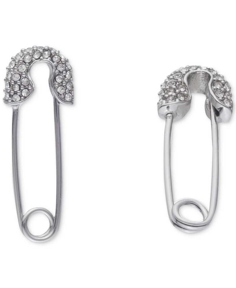 Karl Lagerfeld Paris Pave Safety Pin Drop Earrings