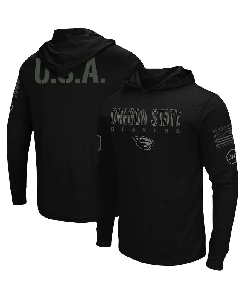 Men's Black Oregon State Beavers Oht Military-Inspired Appreciation Hoodie Long Sleeve T-shirt