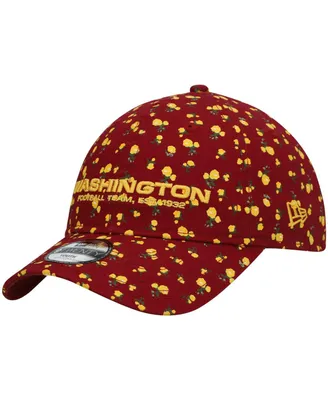 Big Girls Burgundy Washington Football Team Floral 9TWENTY Adjustable Hat