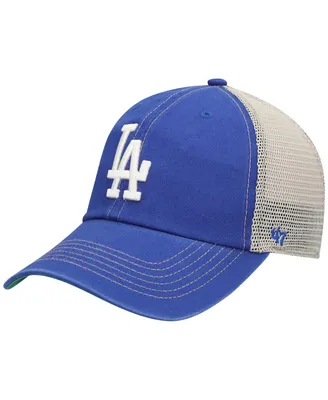 Men's Royal Los Angeles Dodgers Logo Trawler Clean Up Trucker Snapback Hat